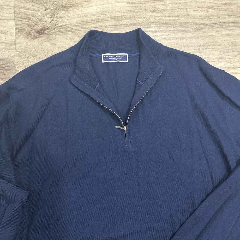 Charles Tyrwhitt Men's Deep Blue Zip-Up Sweater